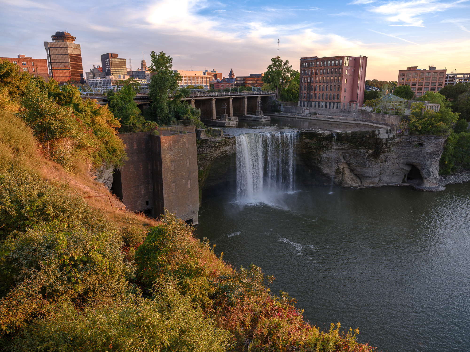 waterfall in downtown Rochester