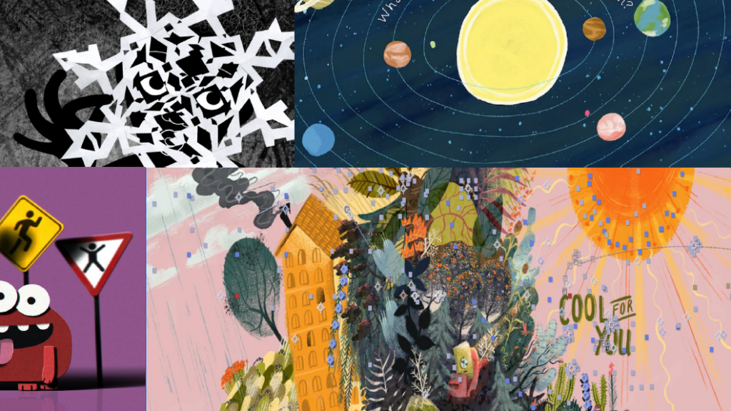 A chaotic collage of images from the Rochester International Children's Film Festival.