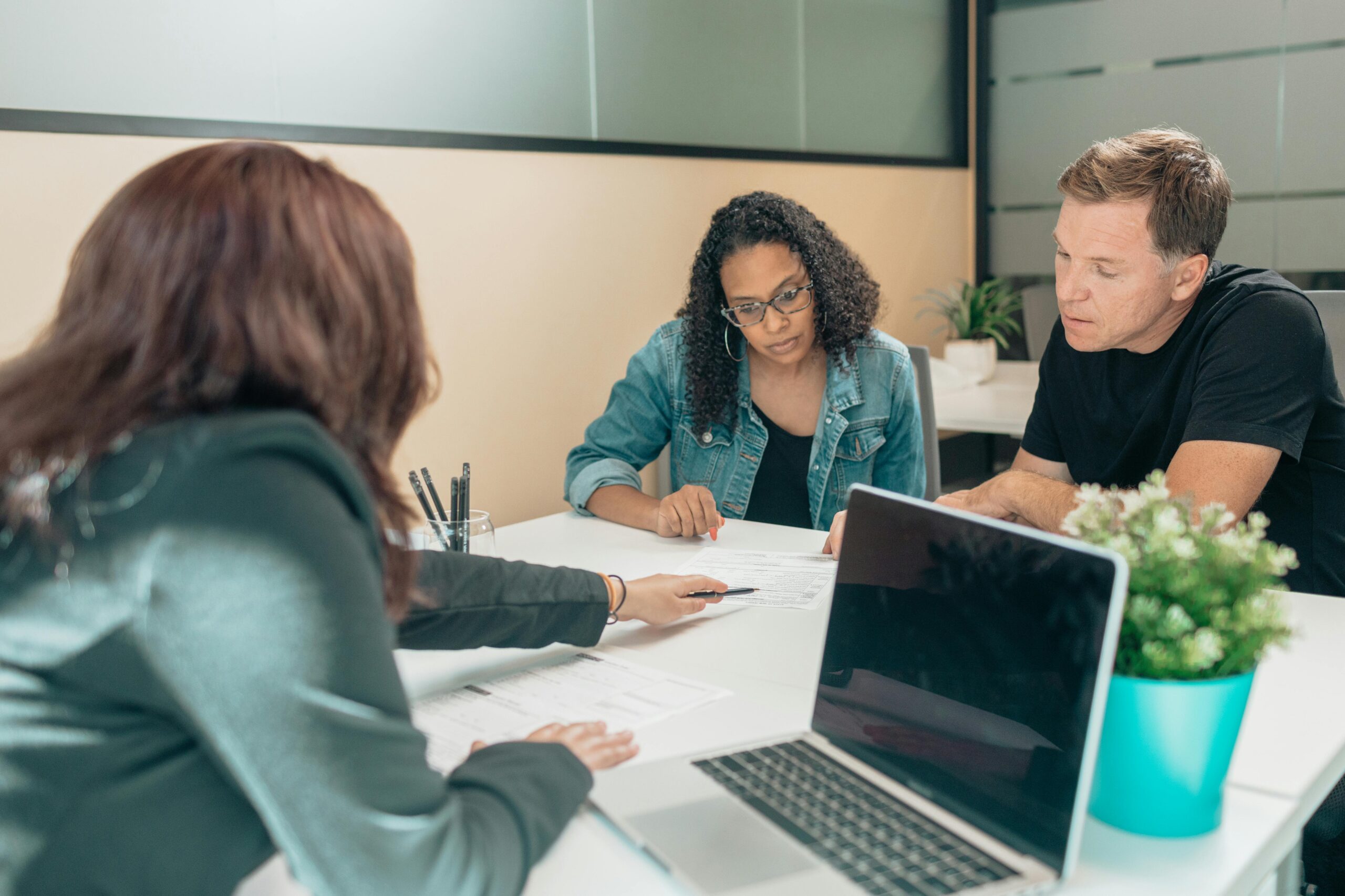 Professional advisor talking with their clients.