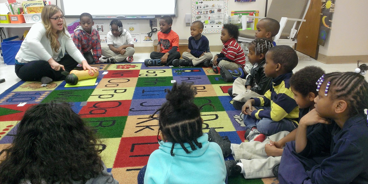 Children in an education setting. 