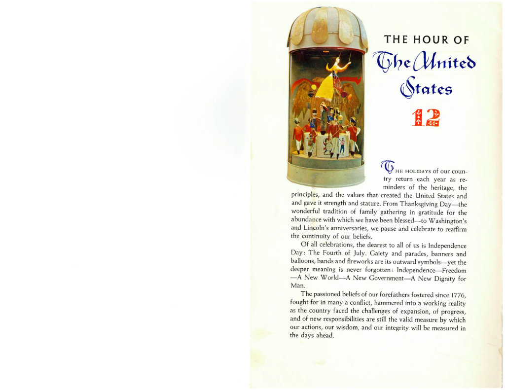 The Hour of the United States diorama and description