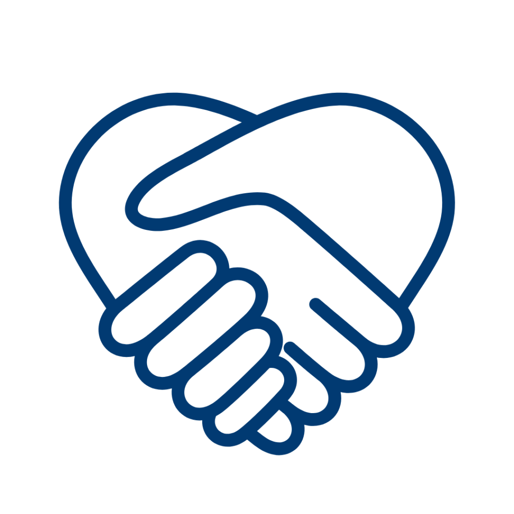 hands holding in the shape of a heart icon