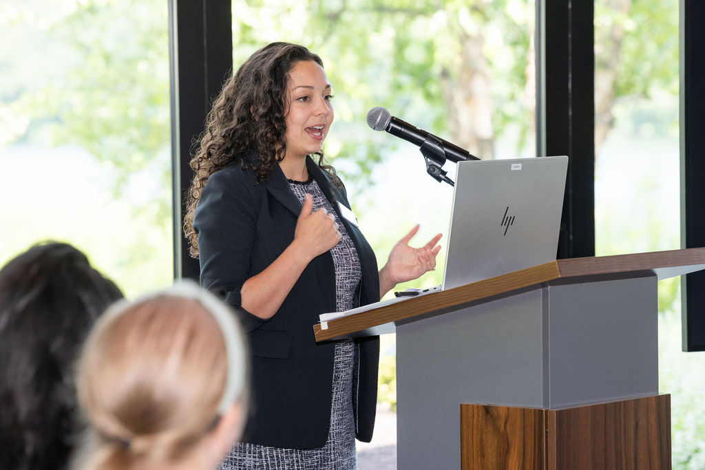 Miranda speaking at Legacy Tea