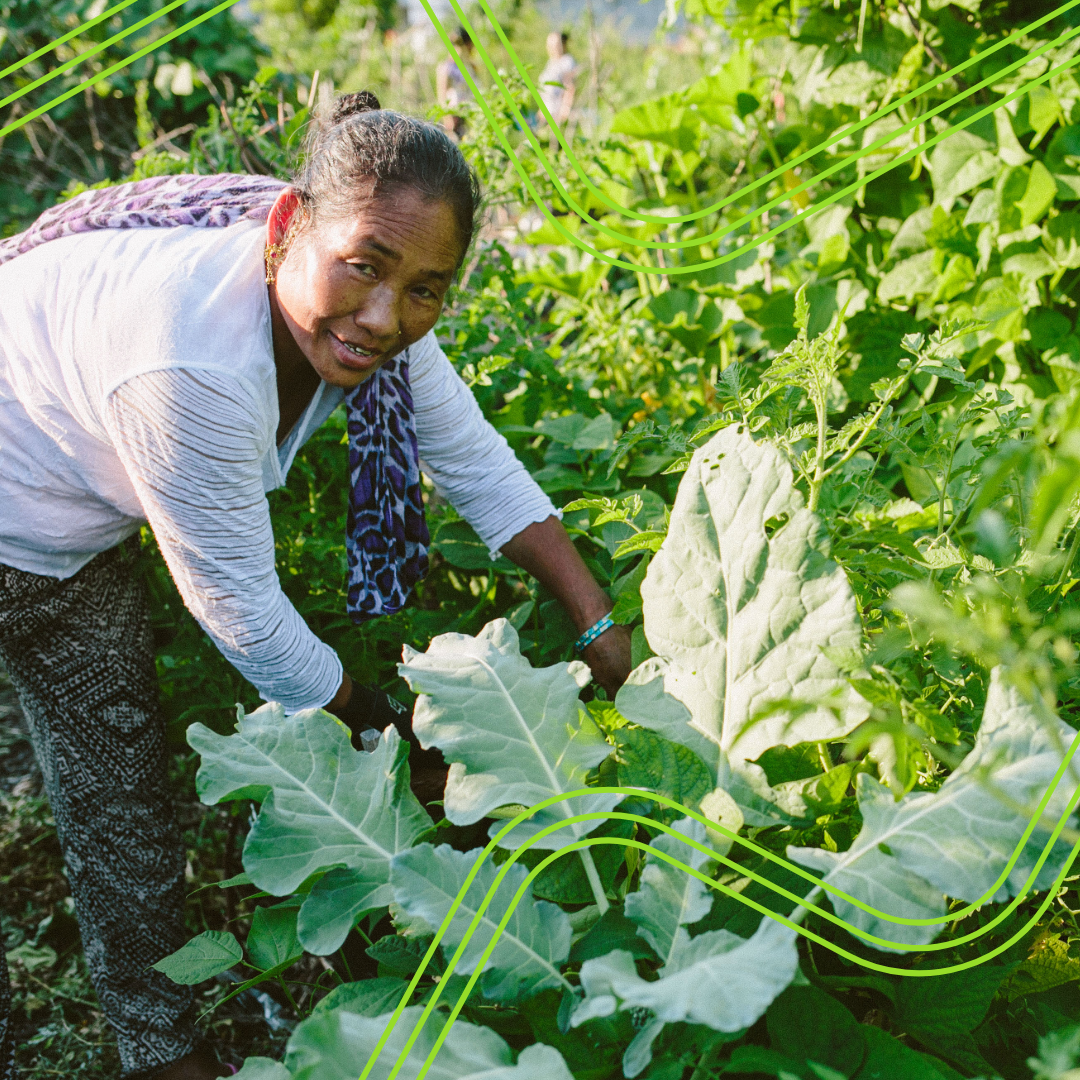 woman gardening outside
